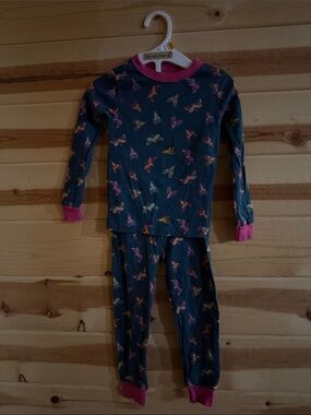 wonder nation Navy Butterfly Pajama Set with Pink Trim